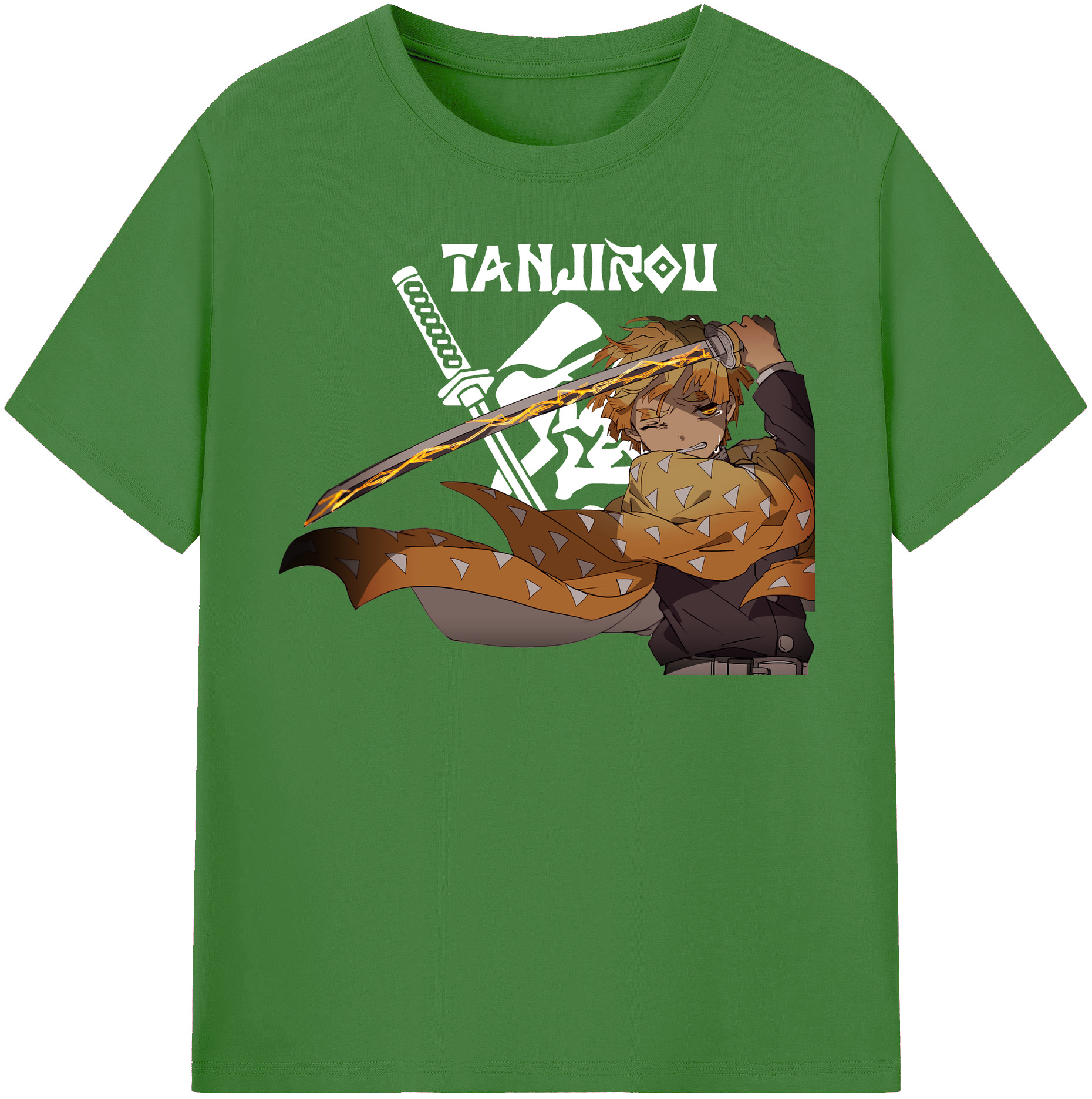（画像用） 鬼滅の刃（きめつのやいば）我妻 善逸／あがつま ぜんいつ Agatsuma Zenitsu レディースカジュアルプリントTシャツ（綿100％）